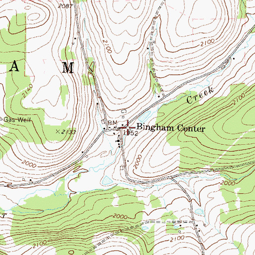 Topographic Map of Bingham Center, PA