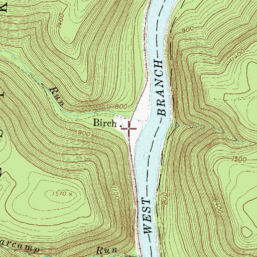 Topographic Map of Birch, PA