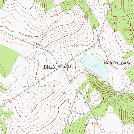 Topographic Map of Black, PA