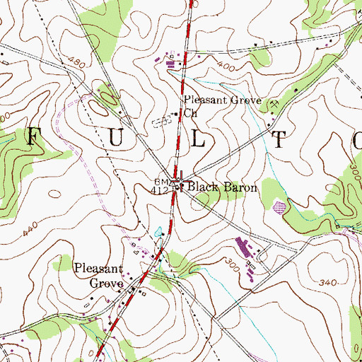 Topographic Map of Black Baron, PA