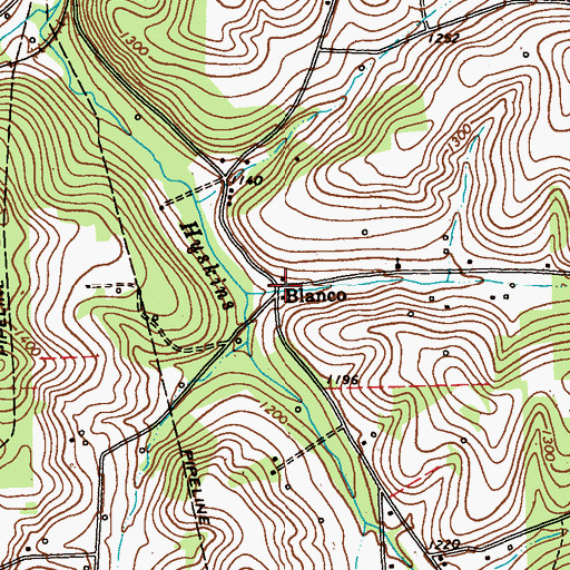 Topographic Map of Blanco, PA