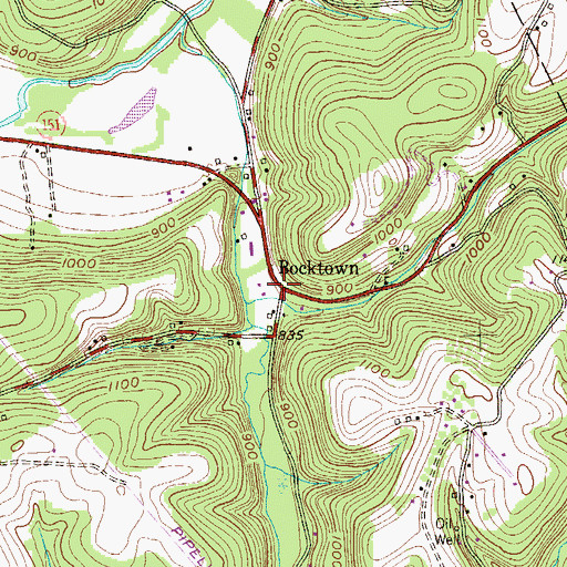 Topographic Map of Bocktown, PA