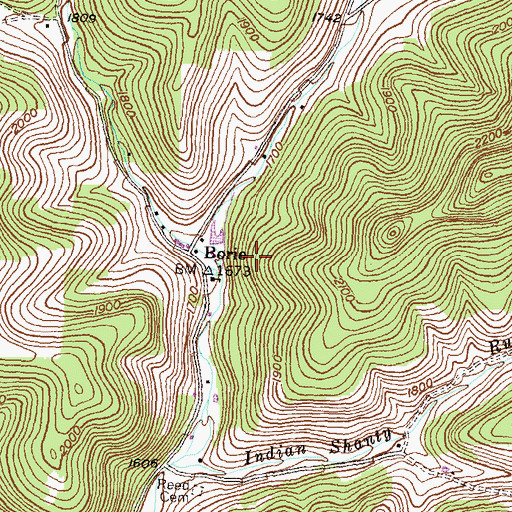 Topographic Map of Borie, PA