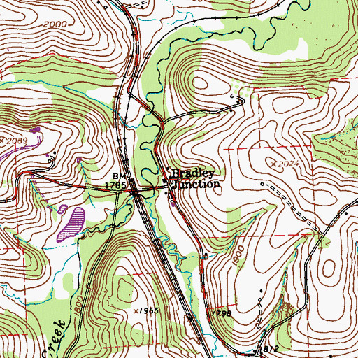 Topographic Map of Bradley Junction, PA