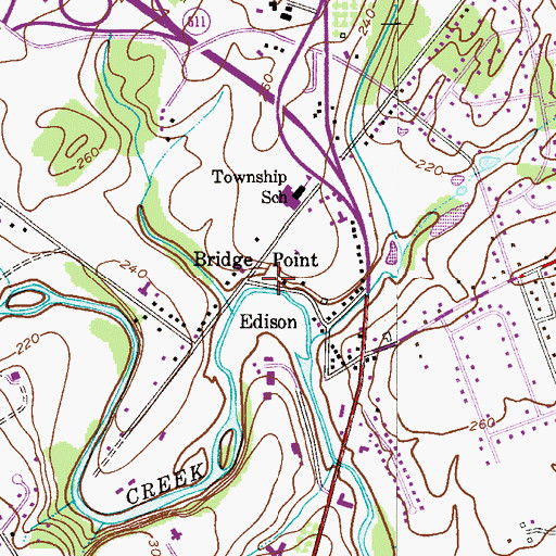 Topographic Map of Bridge Point, PA