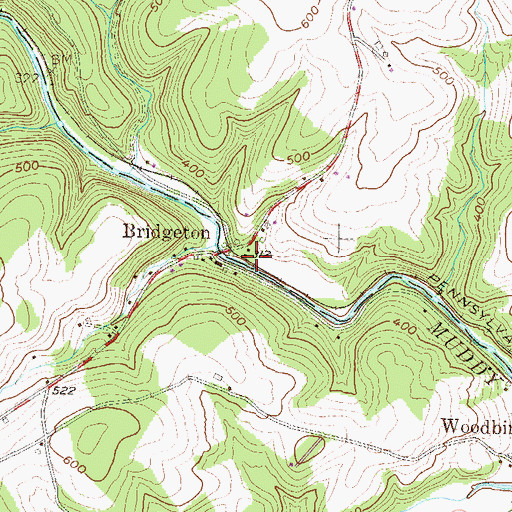 Topographic Map of Bridgeton, PA