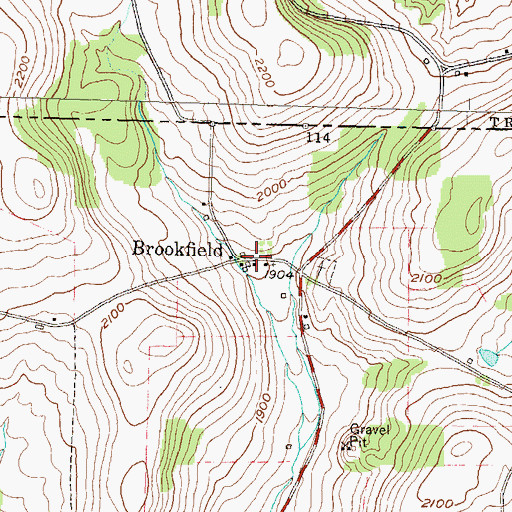 Topographic Map of Brookfield, PA