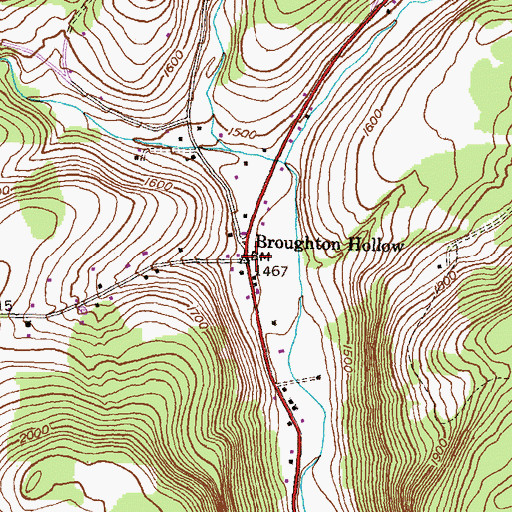 Topographic Map of Broughton Hollow, PA