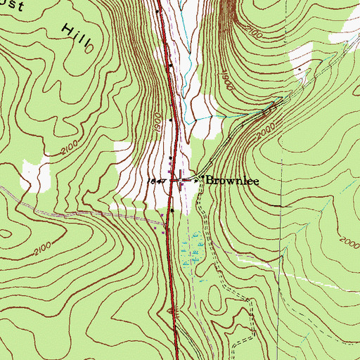 Topographic Map of Brownlee, PA