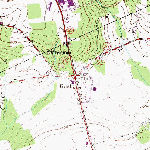 Topographic Map of Buck, PA