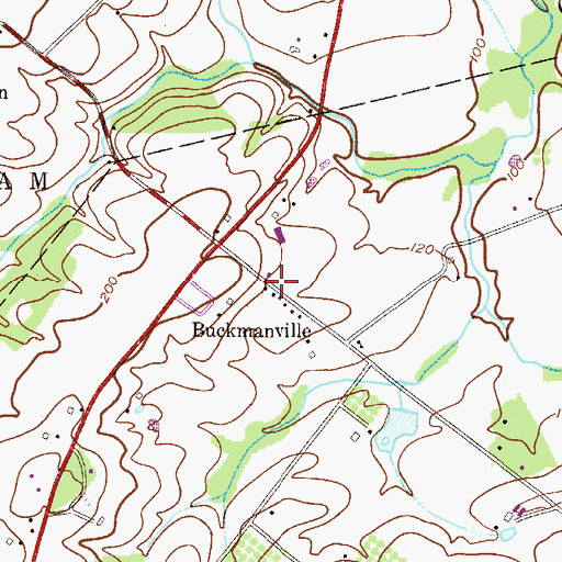 Topographic Map of Buckmanville, PA