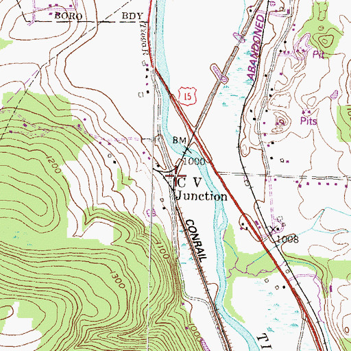 Topographic Map of C V Junction, PA
