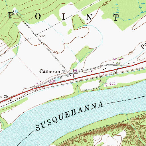 Topographic Map of Cameron, PA