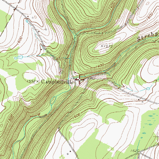 Topographic Map of Campbellville, PA