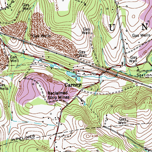 Topographic Map of Carney, PA