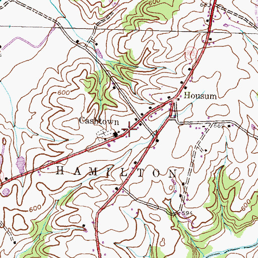 Topographic Map of Cashtown, PA