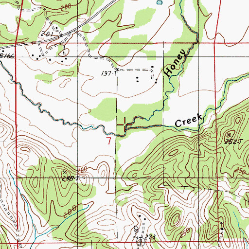 Topographic Map of Honey Creek, AL