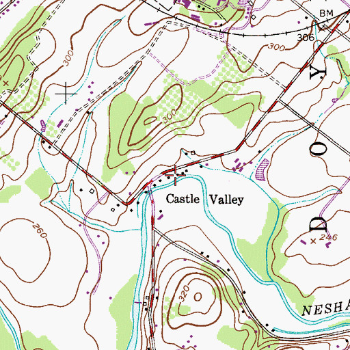 Topographic Map of Castle Valley, PA