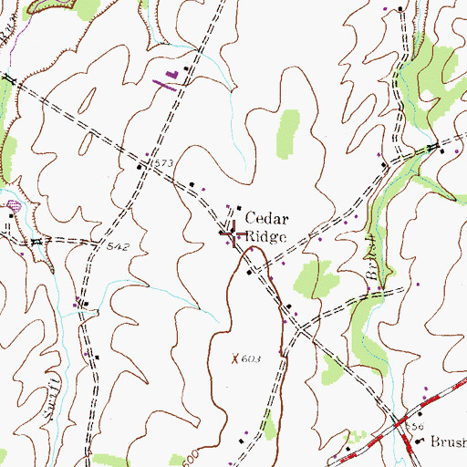 Topographic Map of Cedar Ridge, PA