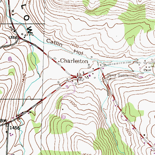 Topographic Map of Charleston, PA