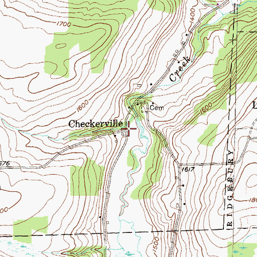 Topographic Map of Checkerville, PA