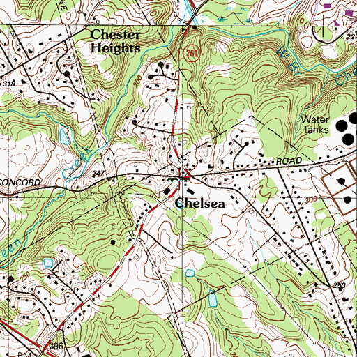 Topographic Map of Chelsea, PA