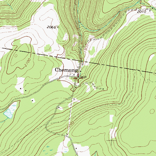 Topographic Map of Chemung, PA