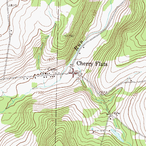 Topographic Map of Cherry Flats, PA