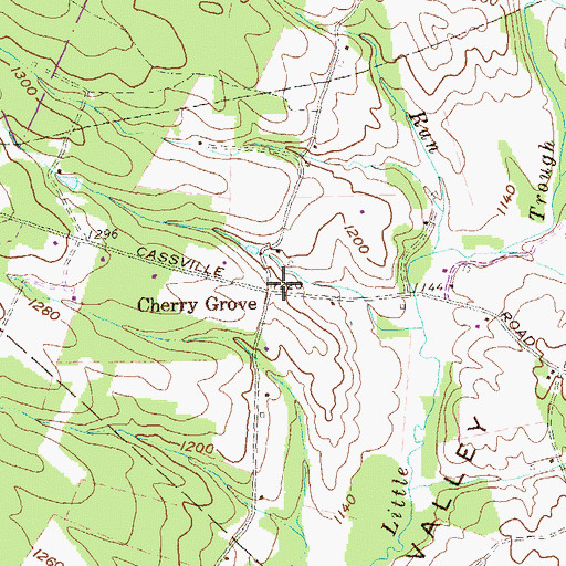 Topographic Map of Cherry Grove, PA