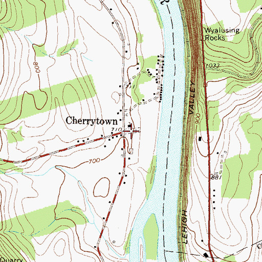 Topographic Map of Cherrytown, PA
