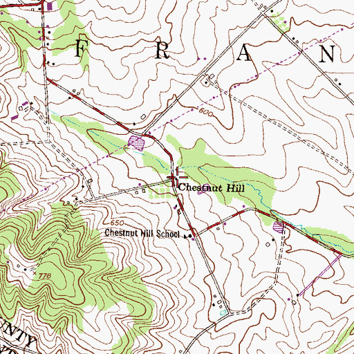 Topographic Map of Chestnut Hill, PA