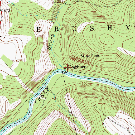 Topographic Map of Claghorn, PA
