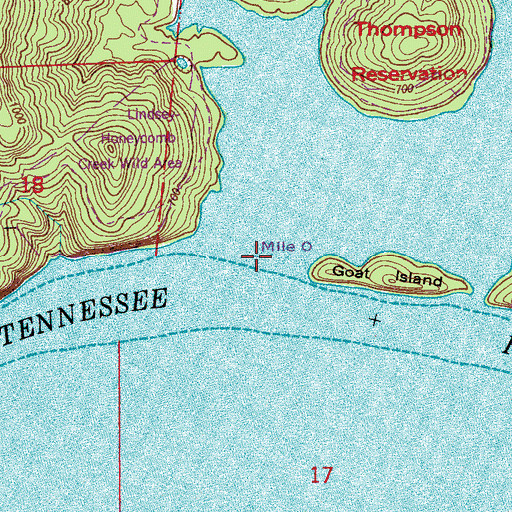 Topographic Map of Honeycomb Creek, AL