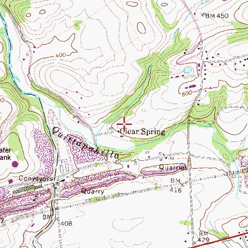 Topographic Map of Clear Spring, PA