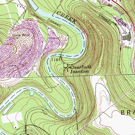 Topographic Map of Clearfield Junction, PA