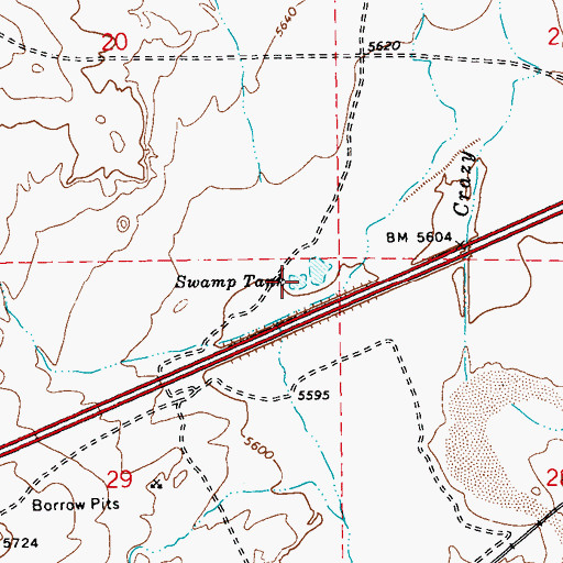Topographic Map of Swamp Tank, AZ