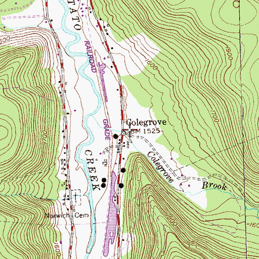 Topographic Map of Colegrove, PA