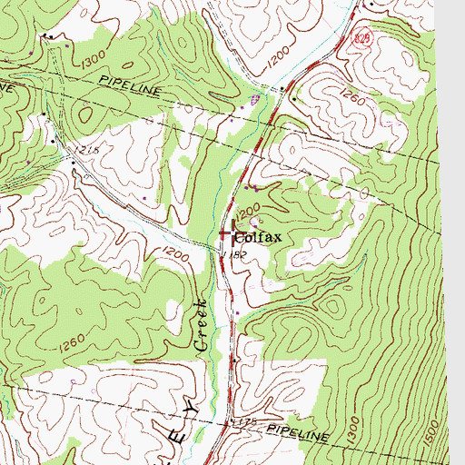 Topographic Map of Colfax, PA