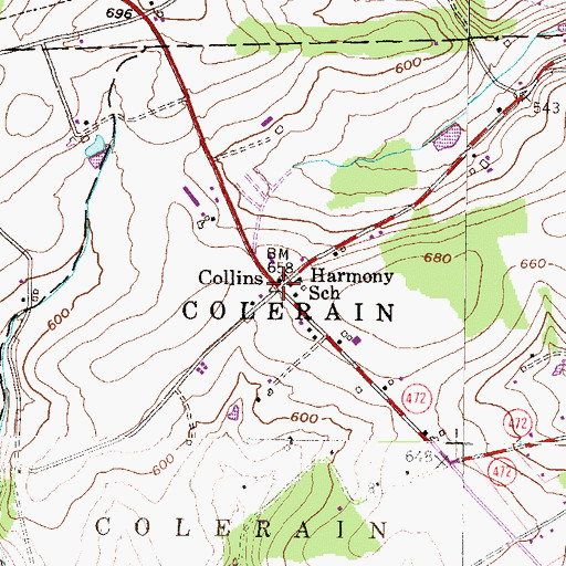 Topographic Map of Collins, PA