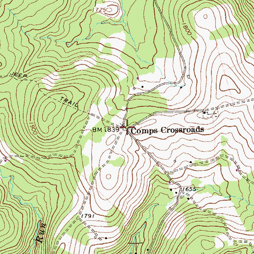 Topographic Map of Comps Crossroads, PA