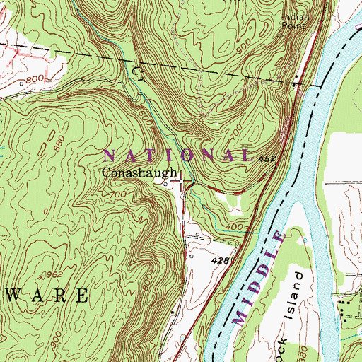 Topographic Map of Conashaugh, PA