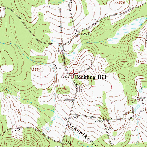 Topographic Map of Conklin Hill, PA