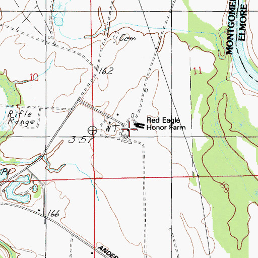 Topographic Map of Honor Camp Number Four, AL