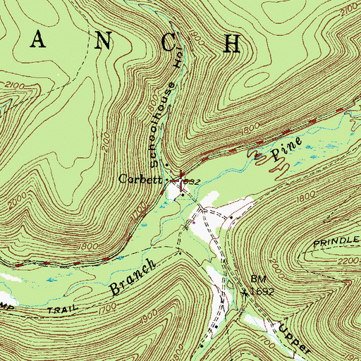 Topographic Map of Corbett, PA