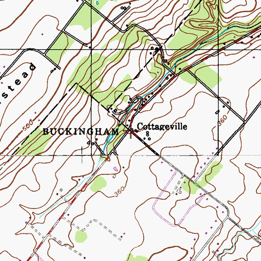 Topographic Map of Cottageville, PA