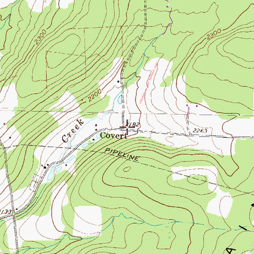 Topographic Map of Covert, PA