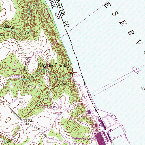 Topographic Map of Coyne Lock, PA