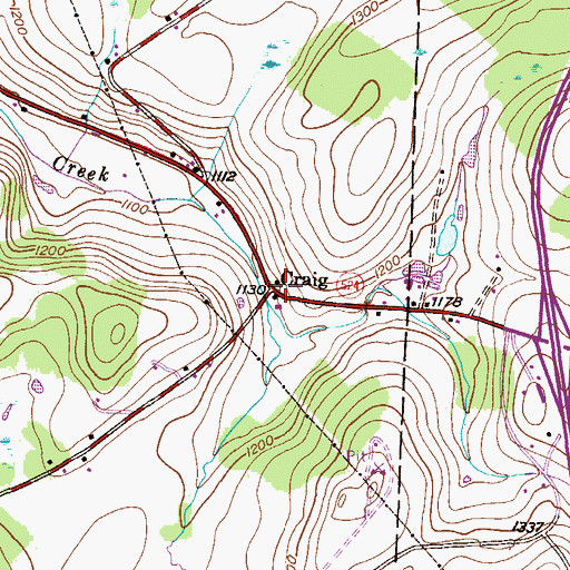Topographic Map of Craig, PA