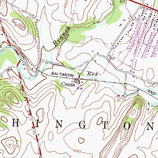 Topographic Map of Cress, PA