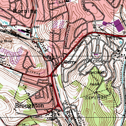 Topographic Map of Curry, PA